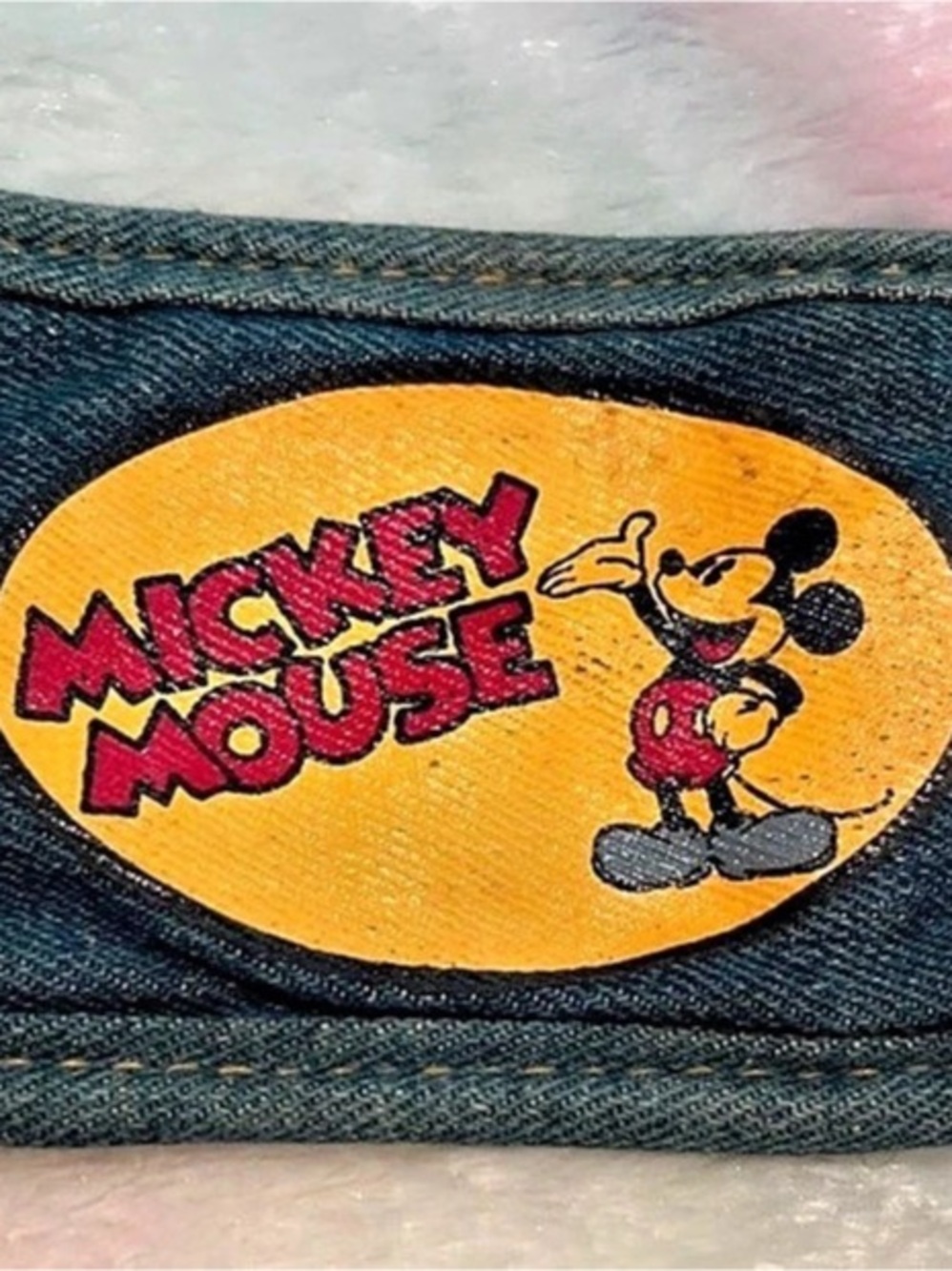 Vintage Mickey Mouse Denim Key & Card Holder Blue